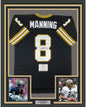 Framed Autographed/Signed Archie Manning 35x39 New Orleans Saints Authentic Mitchell & Ness Black Football Jersey Fanatics COA
