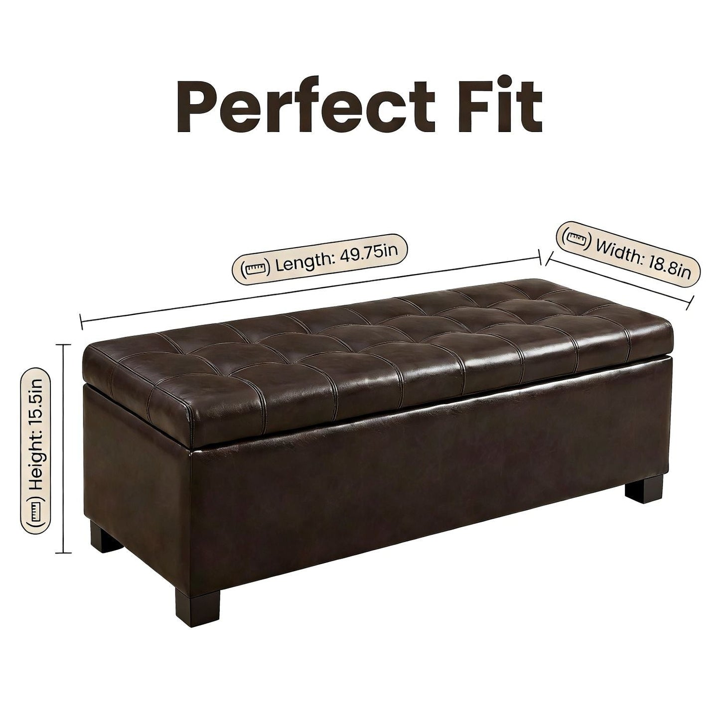 Elegant Tufted Storage Ottoman Bench
