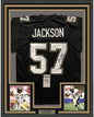 Framed Autographed/Signed Rickey Jackson 35x39 New Orleans Saints Black Football Jersey JSA COA