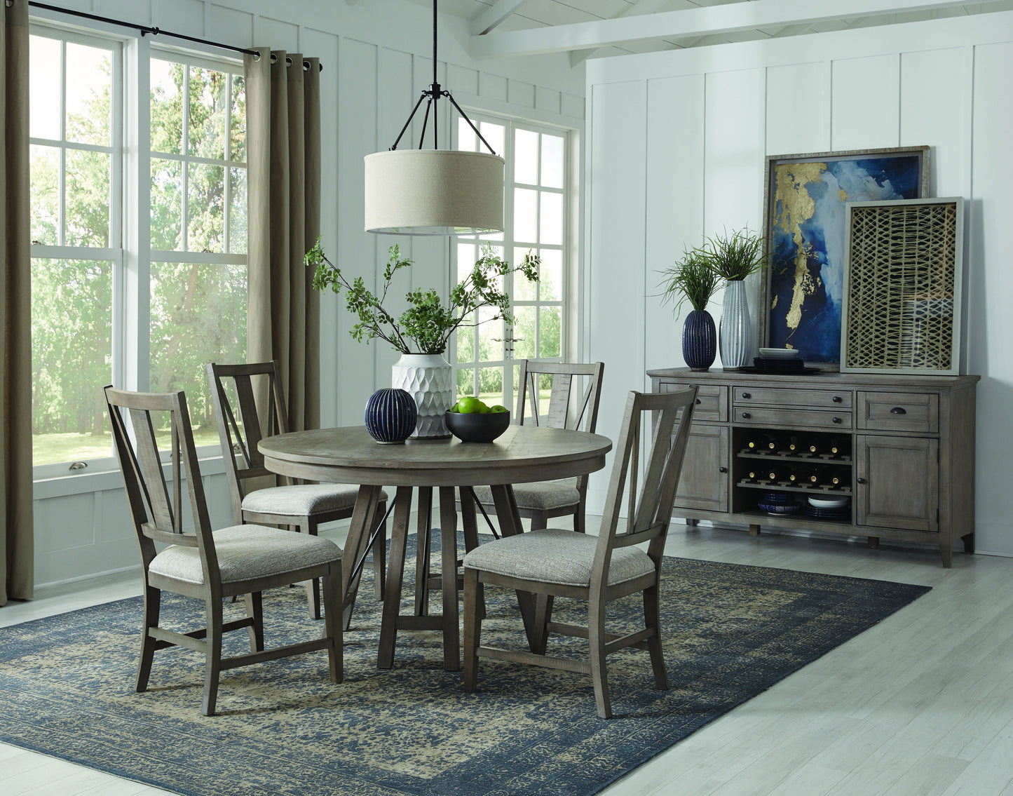 Paxton Place - Dining Side Chair With Upholstered Seat (Set of 2) - Dovetail Gray