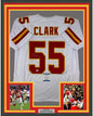 Framed Autographed/Signed Frank Clark 35x39 Kansas City White Football Jersey PSA/DNA COA
