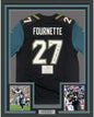 Framed Autographed/Signed Leonard Fournette 35x39 Jacksonville Black Football Jersey Fanatics COA