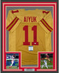 Framed Autographed/Signed Brandon Aiyuk 35x39 San Francisco Gold Football Jersey Beckett BAS COA