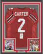 Framed Autographed/Signed Cris Carter 35x39 Ohio State Red College Football Jersey JSA COA