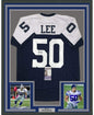 Framed Autographed/Signed Sean Lee 35x39 Dallas Thanksgiving Day Football Jersey JSA COA