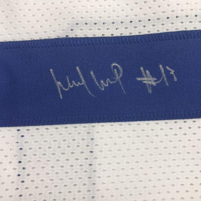 Framed Autographed/Signed Michael Gallup 35x39 Dallas White Football Jersey JSA COA