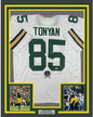 Framed Autographed/Signed Robert Tonyan 35x39 Green Bay White Football Jersey Beckett BAS COA