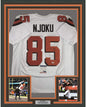 Framed Autographed/Signed David Njoku 35x39 Cleveland White Football Jersey PSA/DNA COA