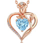 Women's Heart Pendant Necklace – 1.2CT Moissanite or Lab-Grown Sapphire, Ruby & Emerald