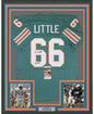 Framed Autographed/Signed Larry Little HOF 93 35x39 Miami Teal Football Jersey JSA COA