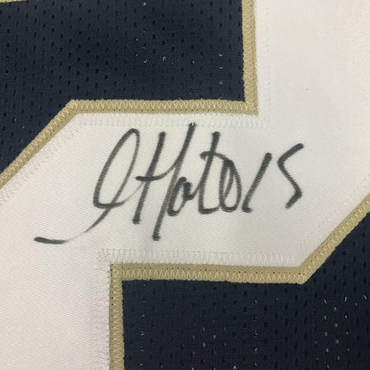 Framed Autographed/Signed Golden Tate 35x39 Notre Dame Blue College Football Jersey Beckett BAS COA