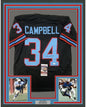 Framed Autographed/Signed Earl Campbell 35x39 Houston Black Football Jersey Beckett BAS COA