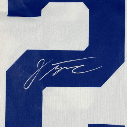 Framed Autographed/Signed Jonathan Taylor 35x39 Indianapolis Colts White Nike Game Football Jersey Fanatics COA