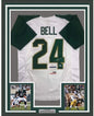 Framed Autographed/Signed LeVeon Le'Veon Bell 35x39 Michigan State White College Football Jersey PSA/DNA COA