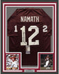 Framed Autographed/Signed Joe Namath 35x39 Alabama Crimson Tide Red College Football Jersey JSA COA