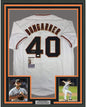 Framed Autographed/Signed Madison Bumgarner 35x39 San Francisco White Baseball Jersey JSA COA