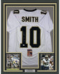 Framed Autographed/Signed Tre'Quan Smith 35x39 New Orleans White Football Jersey JSA COA