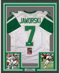 Framed Autographed/Signed Ron Jaworski 35x39 Philadelphia White Football Jersey JSA COA