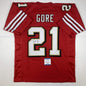 Autographed/Signed Frank Gore San Francisco Red Alternate Football Jersey Beckett BAS COA