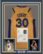 Framed Autographed/Signed Stephen Steph Curry 35x39 Golden State Chinese Heritage Yellow Basketball Jersey JSA COA/LOA