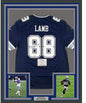 Framed Autographed/Signed CeeDee Lamb 35x39 Dallas Cowboys Blue Authentic Nike Game Football Jersey Fanatics COA