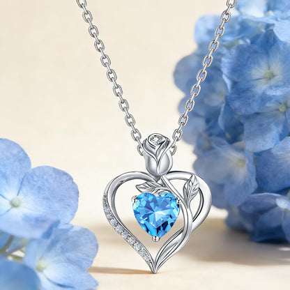 Women's Heart Pendant Necklace – 1.2CT Moissanite or Lab-Grown Sapphire, Ruby & Emerald