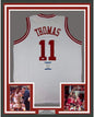 Framed Autographed/Signed Isiah Thomas 35x39 Indiana White Basketball Jersey Beckett BAS COA