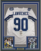 Framed Autographed/Signed Demarcus Lawrence 35x39 Dallas White Football Jersey JSA COA