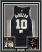 Framed Autographed/Signed DeMar DeRozan 35x39 San Antonio Black Basketball Jersey PSA/DNA COA