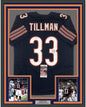 Framed Autographed/Signed Charles Tillman Peanut 35x39 Chicago Blue Football Jersey JSA COA