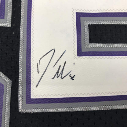 Framed Autographed/Signed Jason Williams 35x39 Sacramento Black Basketball Jersey Beckett BAS COA