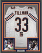 Framed Autographed/Signed Charles Tillman Peanut 35x39 Chicago White Football Jersey JSA COA