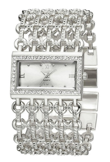 SENRUD Fashion Cuff Bracelet Watches for Women Luxury Rectangular Dial Analog Quartz Wrist Watch Gifts for Ladies