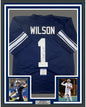 Framed Autographed/Signed Zach Wilson 35x39 BYU Blue College Football Jersey Beckett BAS COA