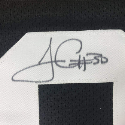 Framed Autographed/Signed James Conner 35x39 Pittsburgh Black Football Jersey Beckett BAS COA