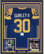 Framed Autographed/Signed Todd Gurley II 35x39 Los Angeles LA Retro Blue Football Jersey Beckett BAS COA