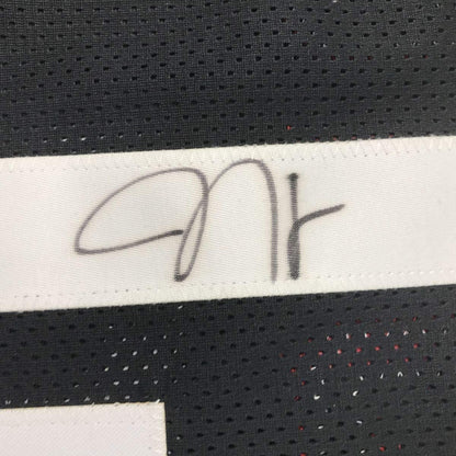 Framed Autographed/Signed James Harden 35x39 Houston Black Basketball Jersey Beckett BAS COA