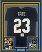 Framed Autographed/Signed Golden Tate 35x39 Notre Dame Blue College Football Jersey Beckett BAS COA
