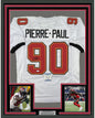 Framed Autographed/Signed Jason Pierre-Paul 35x39 Tampa Bay White Football Jersey Beckett BAS COA