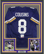 Framed Autographed/Signed Kirk Cousins 35x39 Minnesota Purple Football Jersey PSA/DNA COA