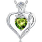 Women's Heart Pendant Necklace – 1.2CT Moissanite or Lab-Grown Sapphire, Ruby & Emerald