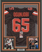 Framed Autographed/Signed Larry Ogunjobi 35x39 Cleveland Football Brown Jersey JSA COA