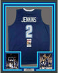 Framed Autographed/Signed Kris Jenkins 35x39 Villanova Blue College Basketball Jersey JSA COA
