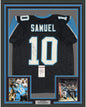 Framed Autographed/Signed Curtis Samuel 35x39 Carolina Black Football Jersey JSA COA