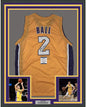Framed Autographed/Signed Lonzo Ball 35x39 Los Angeles Yellow Basketball Jersey Beckett BAS COA