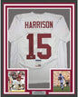 Framed Autographed/Signed Ronnie Harrison 35x39 Alabama White College Football Jersey PSA/DNA COA
