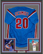 Framed Autographed/Signed Mike Schmidt 35x39 Philadelphia Retro Blue Baseball Jersey GTSM COA Hologram Only