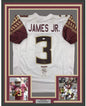 Framed Autographed/Signed Derwin James 35x39 Florida State FSU White College Football Jersey JSA COA