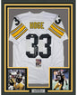 Framed Autographed/Signed Merril Hoge 35x39 Pittsburgh White Football Jersey JSA COA
