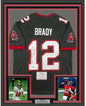 Framed Autographed/Signed Tom Brady 35x39 Tampa Bay Buccaneers Pewter Grey Authentic Nike Limited Football Jersey Fanatics COA